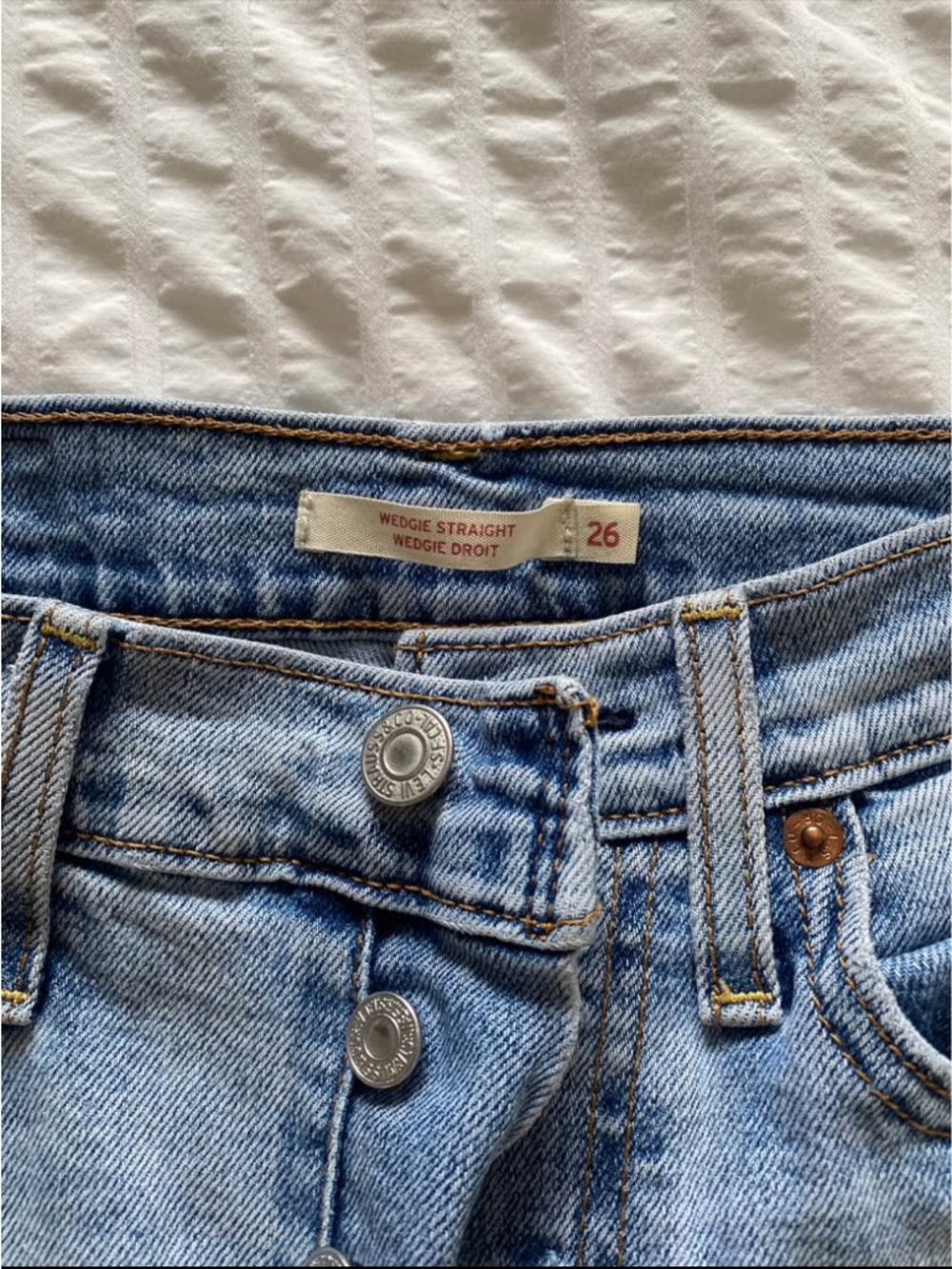 Levi's Light Blue Straight Leg Wedgie Jeans